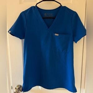 Figs Royal Blue V-Neck Scrub Top